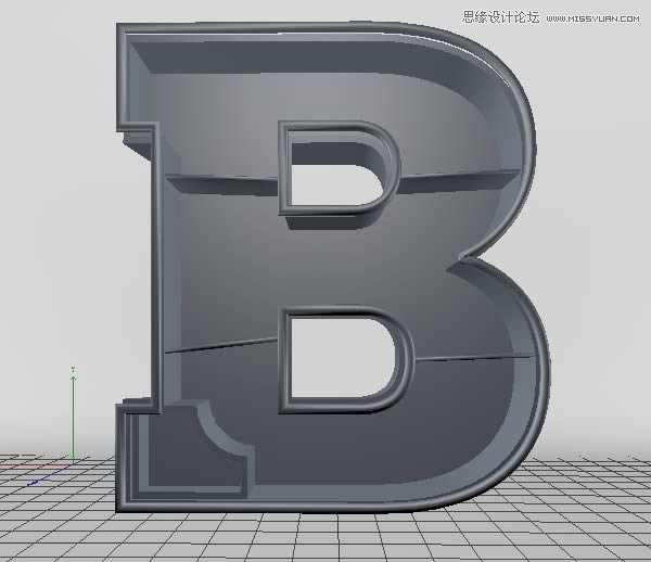 Photoshop结合C4D制作三维立体艺术字母B
