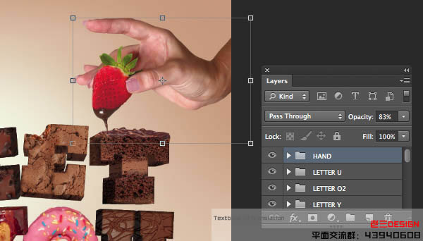 Photoshop设计制作出逼真的巧克力糖果立体字
