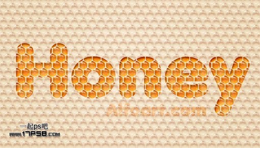 photoshop利用图案及样式制作出非常可爱的橘黄色蜂窝水晶字