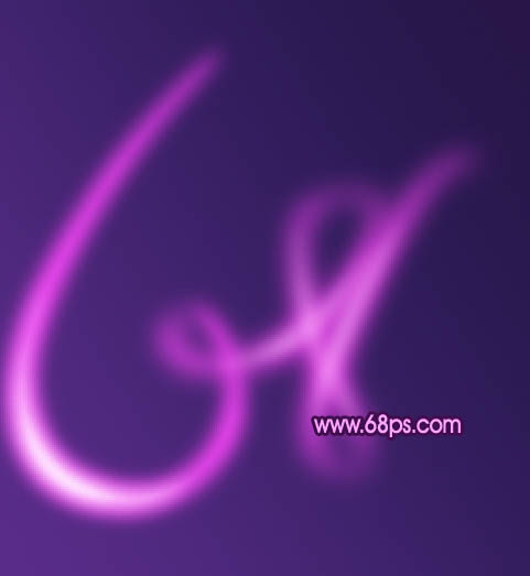 Photoshop制作非常梦幻的紫色连写霓虹字