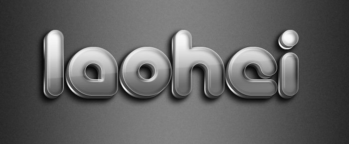 Photoshop制作出晶莹剔透的灰色塑胶字特效