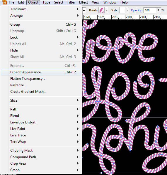 AI与photoshop结合制作精美的螺纹连写字