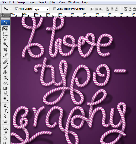 AI与photoshop结合制作精美的螺纹连写字