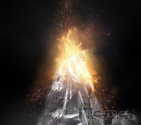 photoshop合成非常震撼的火山喷发字