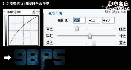 Photoshop 简单的蓝色纹理立体字