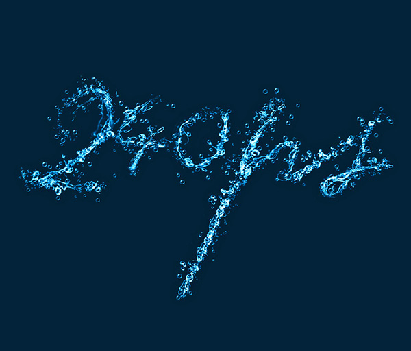ps怎么设计由水组成的艺术字体效果?
