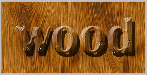 photoshop多种滤镜制作残缺的木头文字