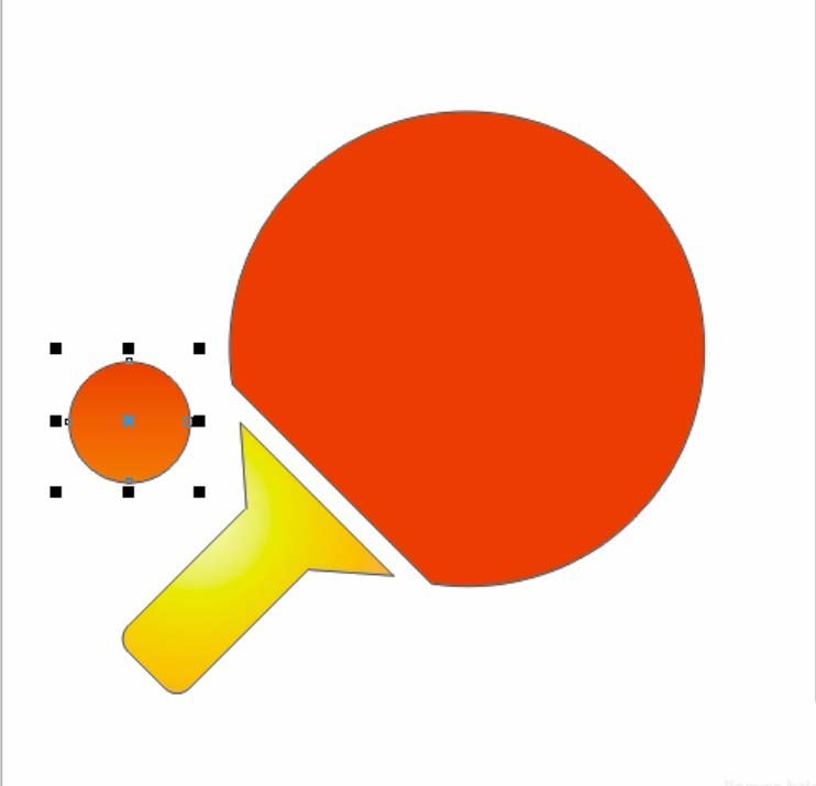 ps怎么设计乒乓球和拍? ps手绘乒乓球拍组合的教程