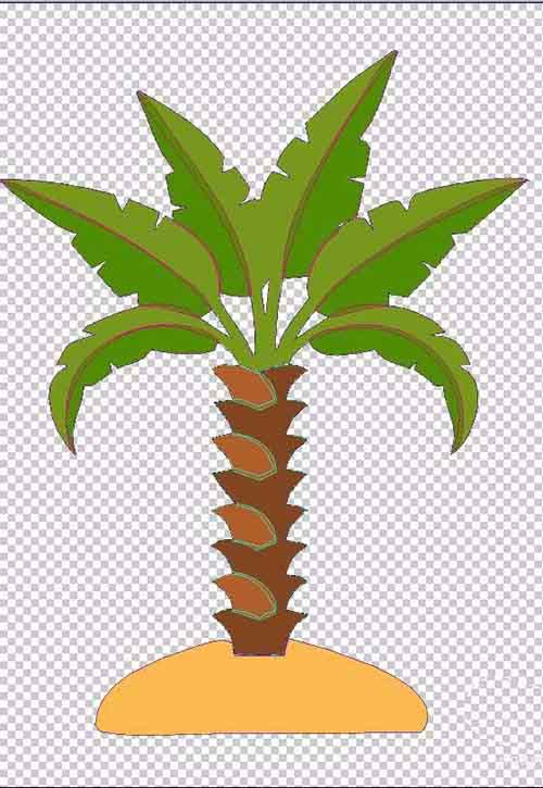 ps怎么画棕榈树? ps绘制卡通效果的棕榈树的教程