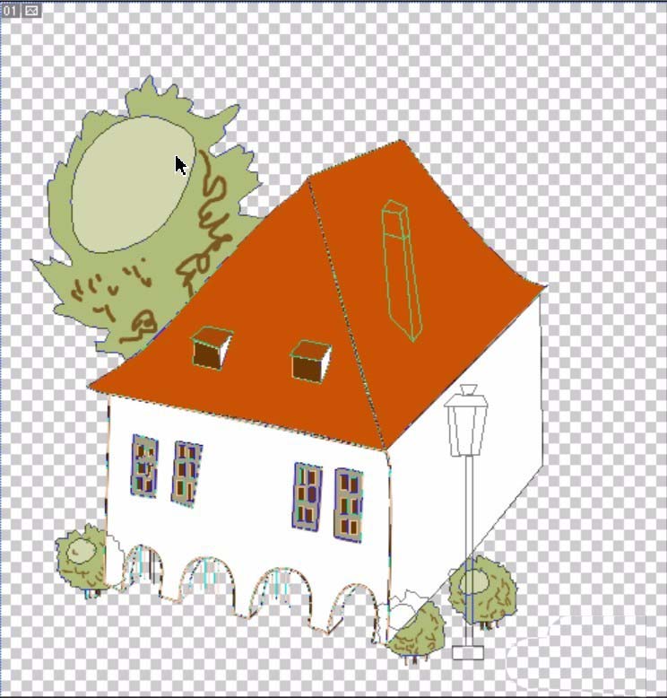 ps怎么画房屋图并上色? ps绘制卡通房的教程