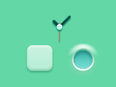 ps怎么设计一款粉绿色舒适主题风格的时钟图标?