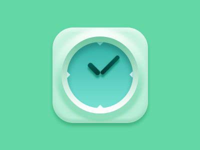 ps怎么设计一款粉绿色舒适主题风格的时钟图标?