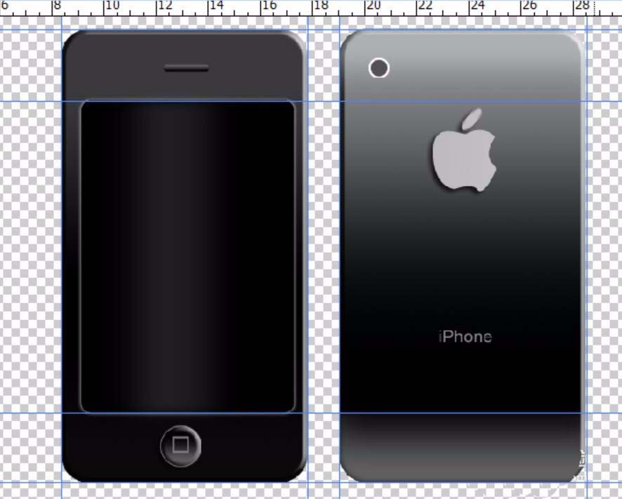 PS怎么绘制一个双面苹果手机图片?