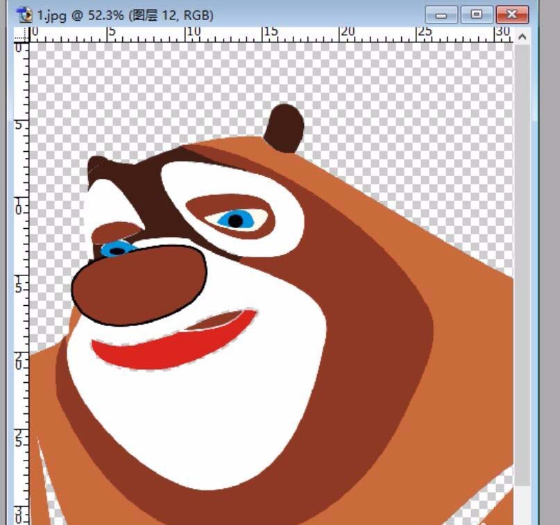 PS怎么快速手绘卡通动画中的熊大?