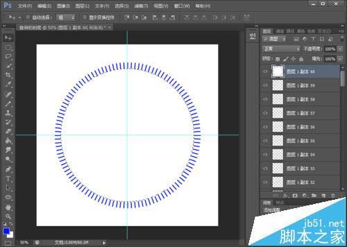 Ps怎么制作一个圆形旋转的表盘刻度图?