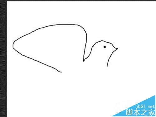 ps怎么绘制一个简单的简笔画和平鸽子? 