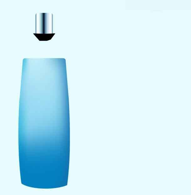 Photoshop绘制清新风格的蓝色化妆品包装瓶