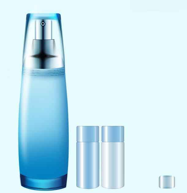 Photoshop绘制清新风格的蓝色化妆品包装瓶