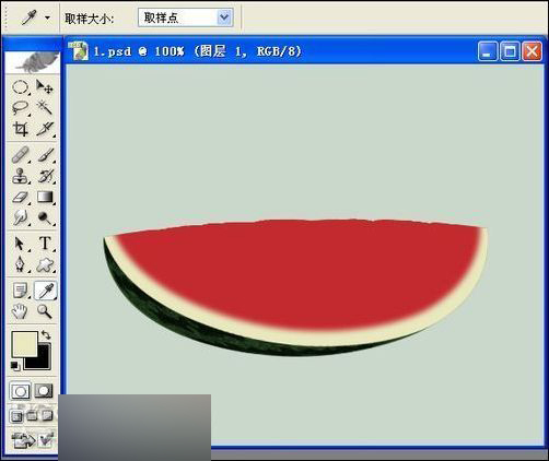 用PS鼠绘超逼真的半边红西瓜