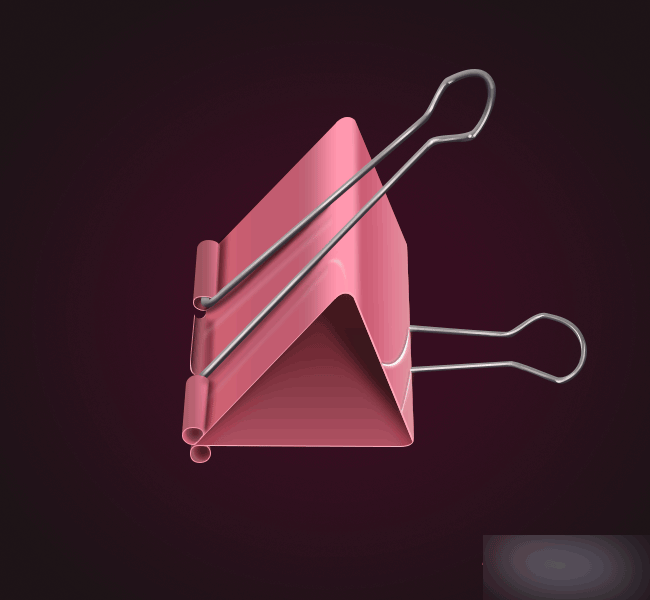 PS鼠绘精致逼真的粉红色燕尾夹图标