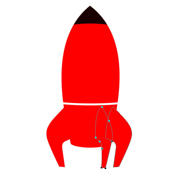 PS制作精致的红色卡通小火箭
