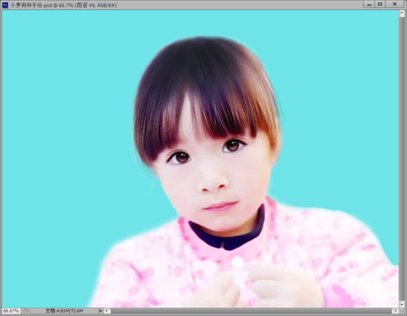 Photoshop将超萌儿童照片转为可爱的仿手绘效果