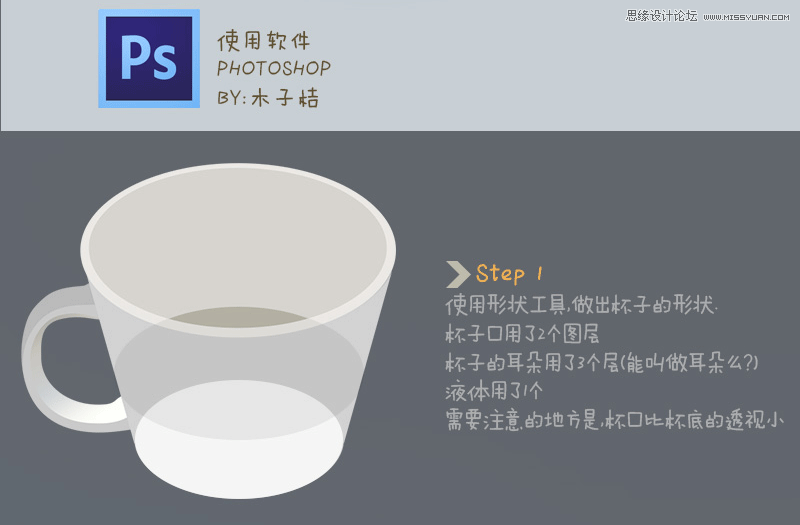 PhotoShop(PS)鼠绘超萌的真实的乳白色卡通杯子实例教程