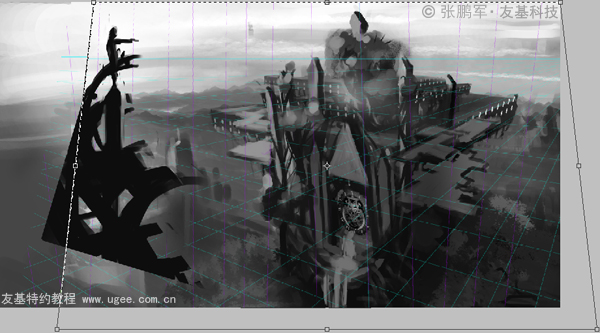Photoshop CS5利用友基数位板数字绘画场景教程《月光城》（上）