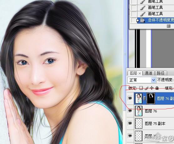 PhotoShop将美女照片转手绘教程