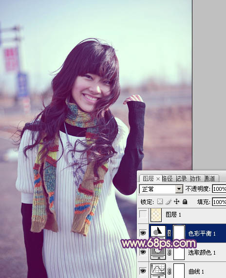 Photoshop将写真人物图片增加温暖橙紫色效果