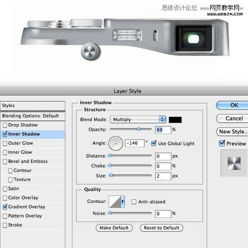 Photoshop创建富士X100相机图标的制作教程