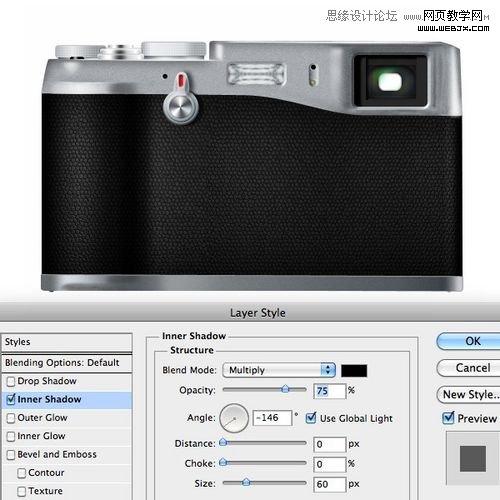 Photoshop创建富士X100相机图标的制作教程