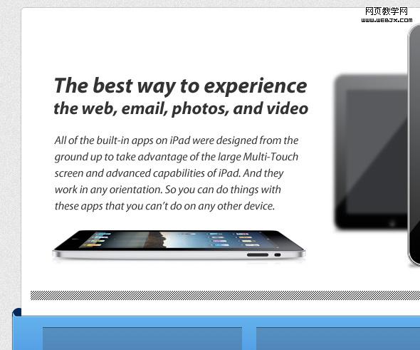 Photoshop制作出清爽的ipad页面的网页制作教程