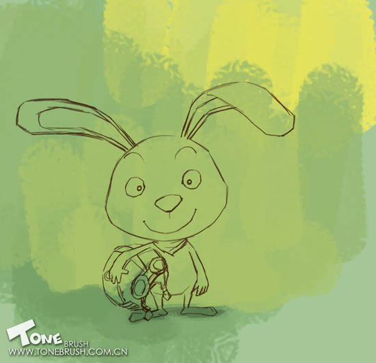 PS 鼠绘一只古怪的卡通小兔子