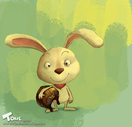 PS 鼠绘一只古怪的卡通小兔子