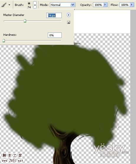 Photoshop 鼠绘梦幻的绿色卡通树