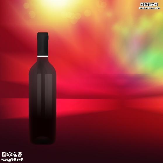 Photoshop手绘 高雅葡萄酒瓶子