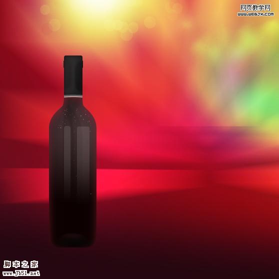 Photoshop手绘 高雅葡萄酒瓶子