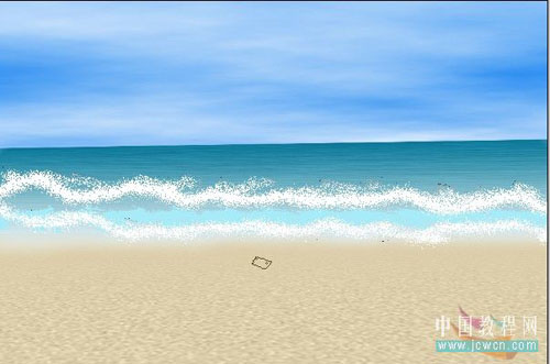Photoshop绘制天空,海水,海浪及沙滩美丽景色