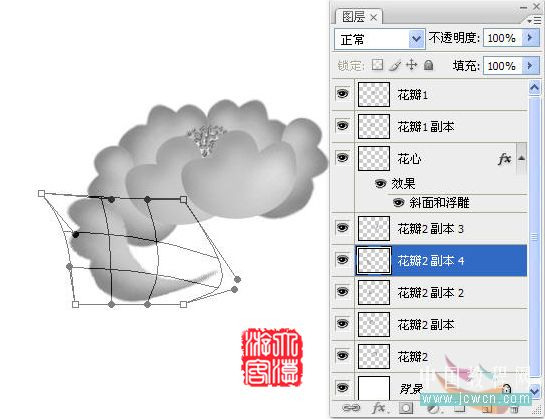 Photoshop鼠绘实例：手绘牡丹花的方法