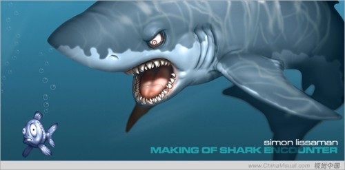 Photoshop绘卡通三维鲨鱼:整体渲染