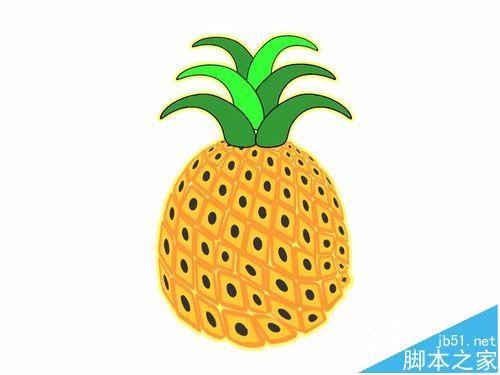 Photoshop怎么绘制可爱的卡通菠萝?