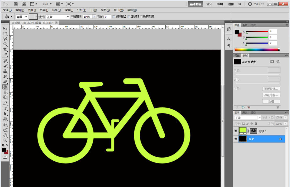 Photoshop怎么设计简笔画效果的自行车图标? Photoshop自行车的画法