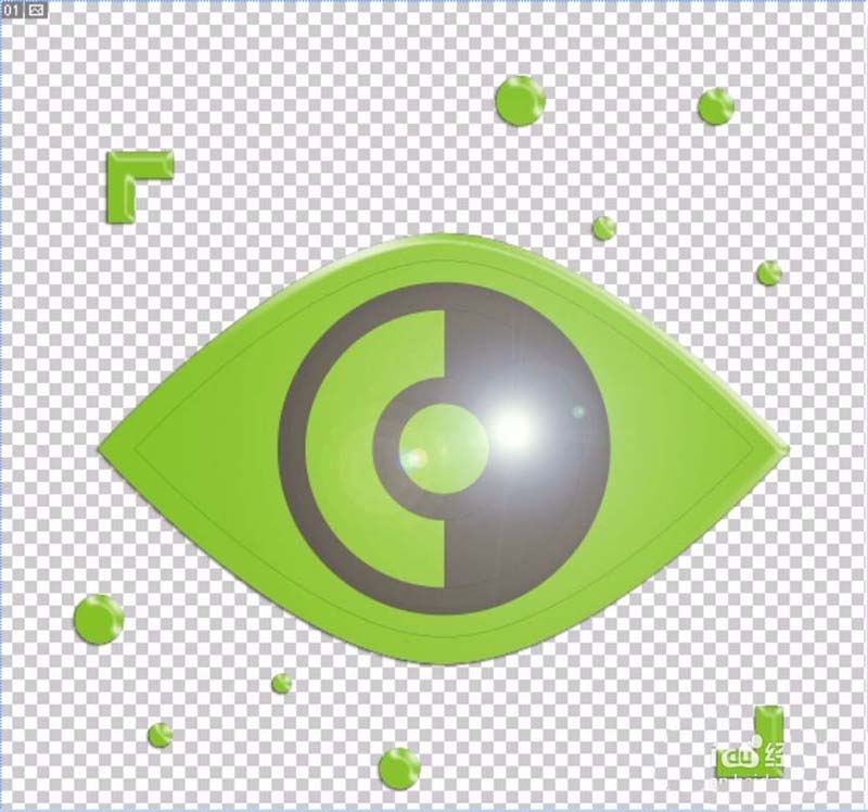 Photoshop怎么绘制绿色眼睛图标? Photoshop设计眼睛图标的教程