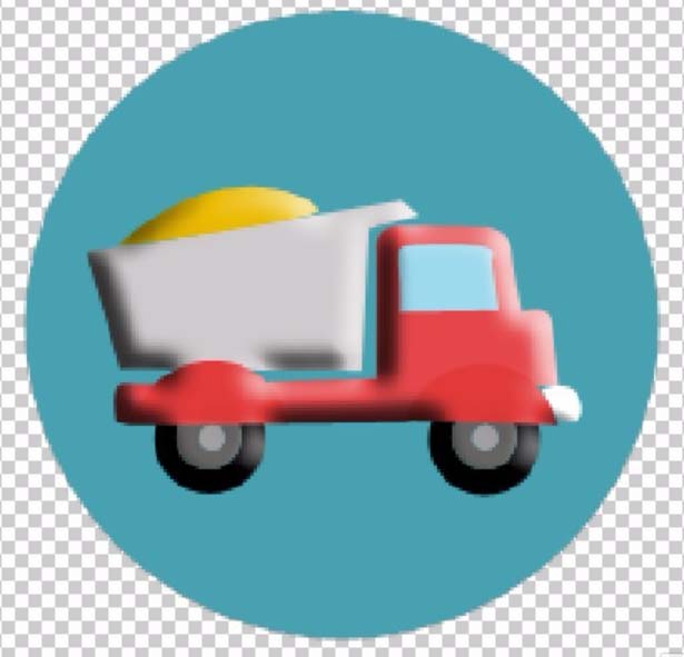 Photoshop怎么设计大卡车图标? Photoshop画卡车圆形标志的教程