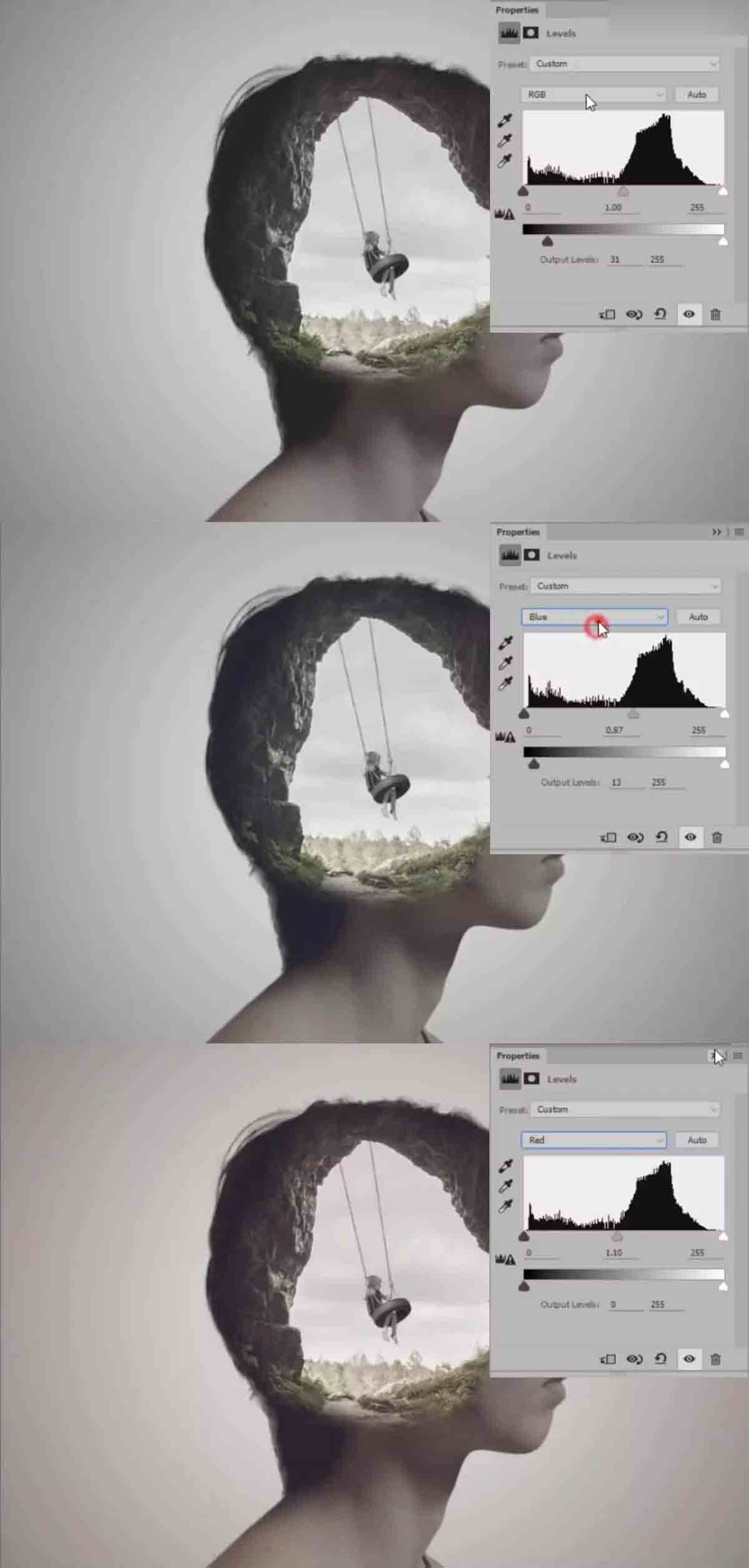 Photoshop创意合成人像和山洞结合的二次曝光效果图