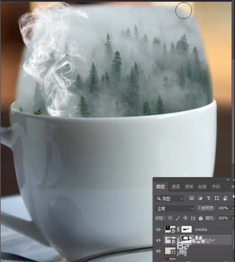 ps怎么合成杯中森林效果? ps创意合成的制作方法