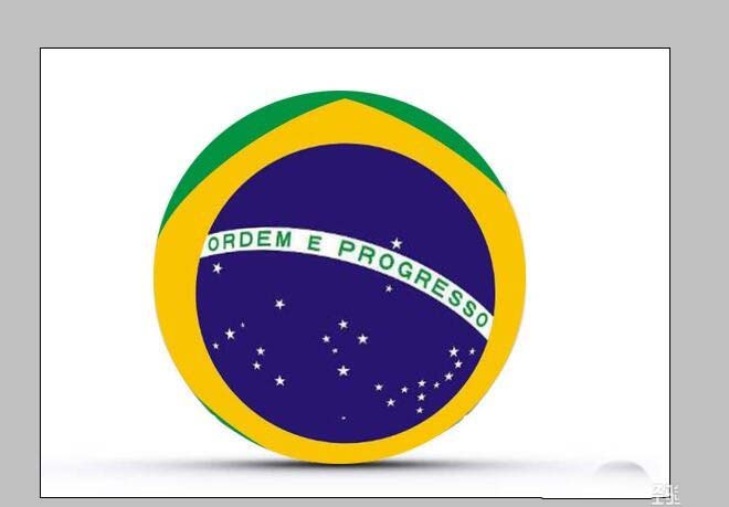PS怎么设计有巴西国旗图案的足球?