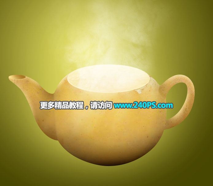 ps创意合成一个有古韵味冒着热气的土豆茶壶教程