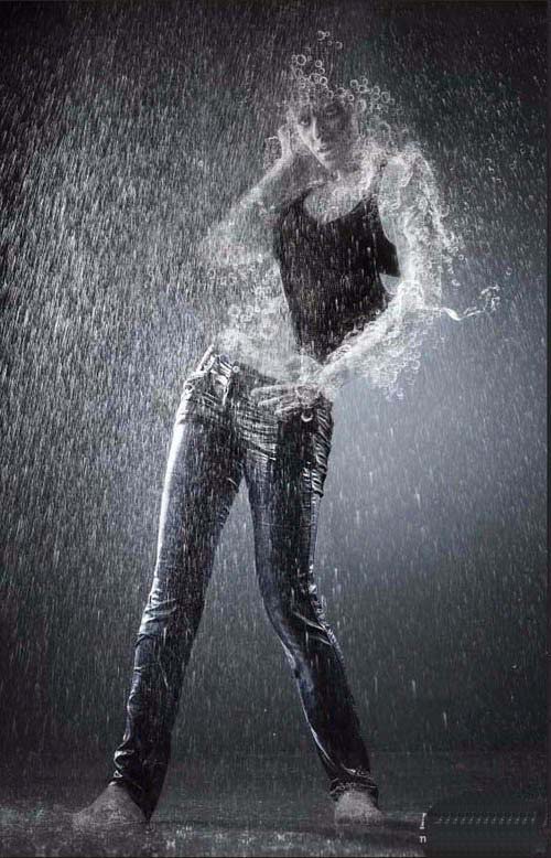 PS怎么合成雨中跳舞的美女?